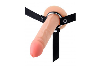 Мужской полый страпон на регулируемых ремнях - 18,5 см.