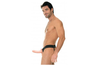 Полый страпон унисекс телесного цвета For Him or Her ​Hollow Strap-On - 15 см.