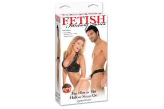 Полый страпон унисекс телесного цвета For Him or Her ​Hollow Strap-On - 15 см.