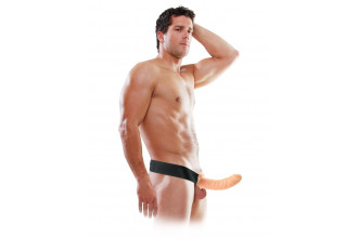 Полый страпон 8 Hollow Strap-On телесного цвета - 19 см.