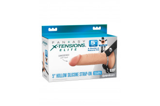 Телесный пустотелый фаллопротез 5’’ Hollow Silicone Strap-On - 14 см.