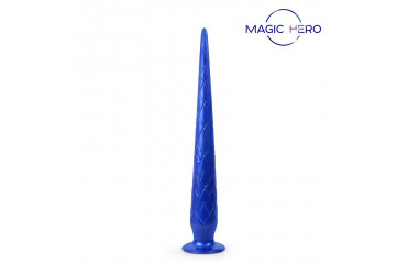 Синий стимулятор с ромбовидным рельефом - 31,5 см.