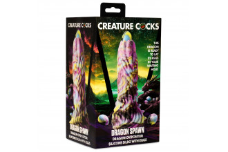 Фантазийный фаллоимитатор Dragon Spawn Dragon Ovipositor Silicone Dildo with Eggs - 18,5 см.