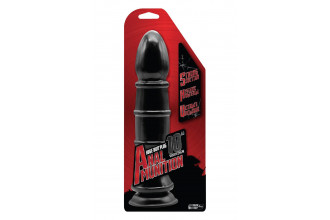 Чёрный анальный фаллоимитатор с рёбрышками Anal Munition Huge Butt Plug - 28,5 см.
