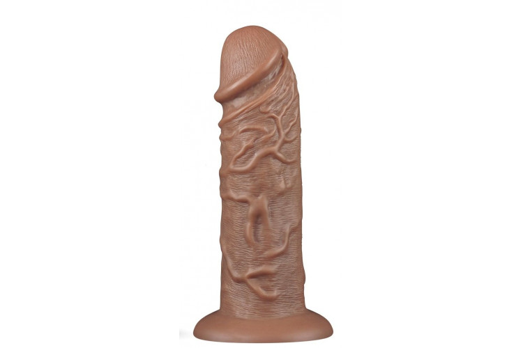 Коричневый фаллоимитатор Cubby dildo - 26,6 см.