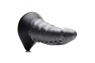 Серый фантазийный фаллоимитатор Beastly Tapered Bumpy Silicone Dildo - 21 см.
