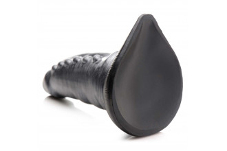 Серый фантазийный фаллоимитатор Beastly Tapered Bumpy Silicone Dildo - 21 см.