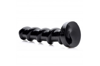 Черный стимулятор с винтовой конструкцией Mighty Screw - 24,1 см.