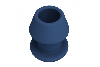 Синяя анальная пробка с открытым каналом - 8,7 см.