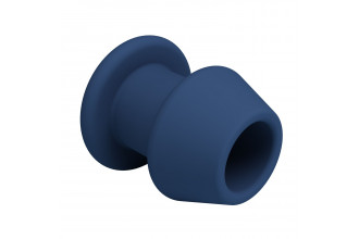 Синяя анальная пробка с открытым каналом - 8,7 см.