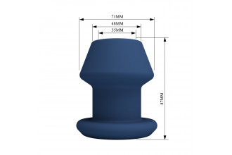 Синяя анальная пробка с открытым каналом - 8,7 см.