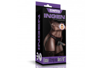 Женский темнокожий страпон Easy Strapon Set 7 Inch - 18 см.