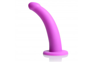 Лиловый поясной страпон Navigator Silicone G-Spot Dildo with Harness - 17,8 см.