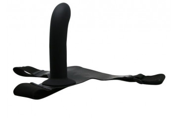 Страпон на эластичных ремнях Ultra Harness Karin Dildo - 16,8 см.