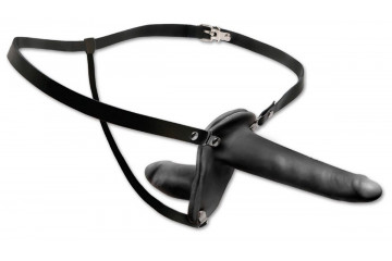 Женский страпон с вагинальной пробкой Double Penetrix Strap-on - 15 см.