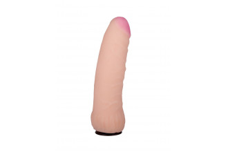 Черный пояс-трусики с двумя телесными насадками Soft-Dolli - 15,7 и 10 см.