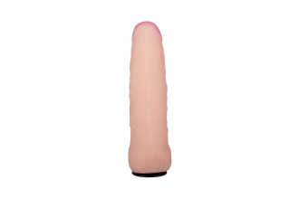 Черный пояс-трусики с двумя телесными насадками Soft-Dolli - 15,7 и 10 см.