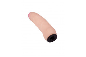 Черный пояс-трусики с двумя телесными насадками Soft-Dolli - 15,7 и 10 см.