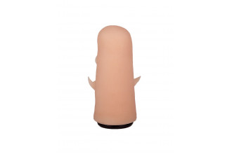 Черный пояс-трусики с двумя телесными насадками Soft-Dolli - 15,7 и 10 см.