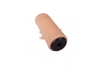 Черный пояс-трусики с двумя телесными насадками Soft-Dolli - 15,7 и 10 см.
