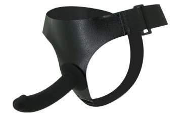 Страпон на эластичных ремнях Ultra Harness Les Dildo - 15 см.