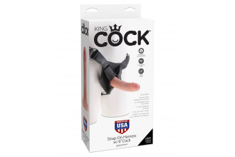 Телесный страпон Strap-on Harness Cock - 15,2 см.