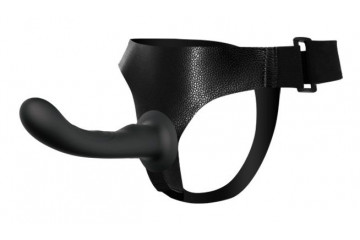 Страпон с изогнутой головкой Ultra Harness Curvy Dildo - 15,8 см.