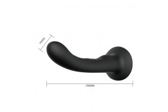 Страпон с изогнутой головкой Ultra Harness Curvy Dildo - 15,8 см.