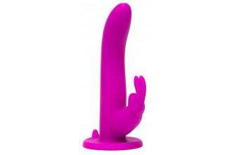 Лиловый страпон Rechargeable Vibrating Strap-On Harness Set - 17,6 см.