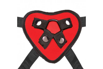 Красный поясной фаллоимитатор Red Heart Strap on Harness & 5in Dildo Set - 12,25 см.