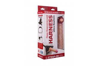 Насадка-фаллос в комплекте с трусиками Harness - 21,6 см.