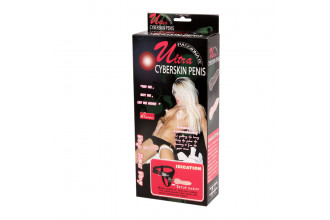 Телесный фаллос на трусиках регулирующегося размера - 19 см.