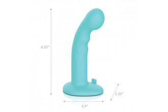 Голубая изогнутая насадка 6in Remote Control Ripple P-Spot G-Spot на черных трусиках - 16 см.