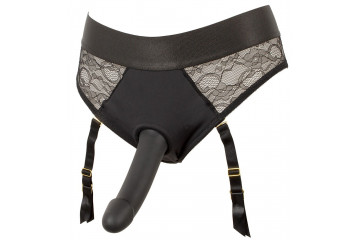 Черный женский страпон Strap-on Set: трусики и насадка