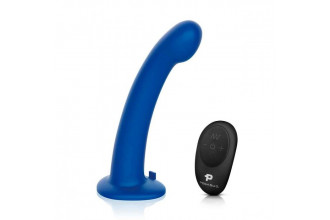Синяя насадка Remote Control P-Spot G-Spot с черными трусиками - 20 см.