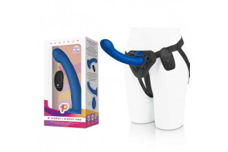 Синяя насадка Remote Control P-Spot G-Spot с черными трусиками - 20 см.