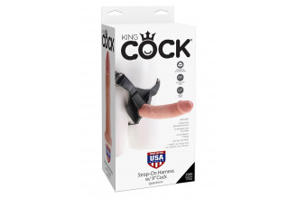 Страпон Harness со съемной телесной насадкой King Cock 9 - 22,9 см.