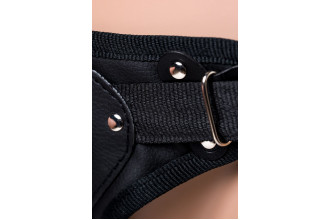 Телесный страпон Harness с вагинальной пробкой - 19,5 см.