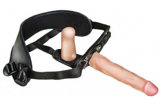 Женский страпон с вагинальной пробкой Woman Strap - 18 см.