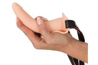 Телесный поясной страпон с вибрацией Vibrating Strap-On - 15,7 см.