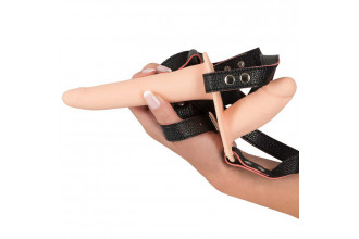 Телесный двойной вибрострапон с вибрацией Vibrating Double Strap-On - 15 см. Телесный двойной вибрострапон с вибрацией Vibrating Double Strap-On - 15 см.