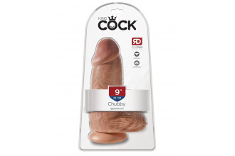 Кофейный фаллоимитатор на присоске Chubby - 22,9 см.