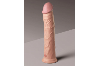 Телесный фаллоимитатор-реалистик King Cock Ellite Dual Density - 28 см.