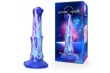 Сине-голубой фантазийный фаллоимитатор - 25 см.