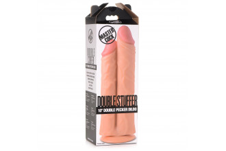 Телесный сдвоенный фаллоимитатор Double Stuffer 10 Double Pecker Dildo - 27 см.