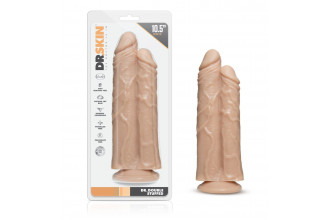 Телесный сдвоенный фаллоимитатор Double Trouble Double Shaft Dildo - 24 см.