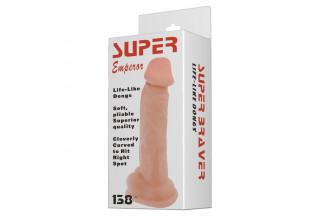 Телесный фаллоимитатор-гигант Super Emperor - 34 см.