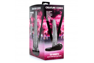 Серый фантазийный фаллоимитатор The Gargoyle Rock Hard Silicone Dildo - 23,6 см.