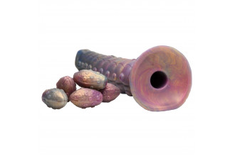 Фантазийный фаллоимитатор Deep Invader Tentacle Ovipositor Silicone Dildo with Eggs - 22,9 см.