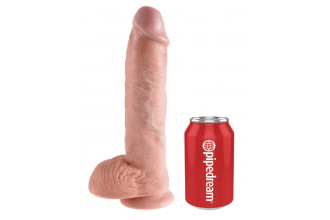 Большой фаллоимитатор с мошонкой 10 Cock with Balls на присоске - 25,4 см.